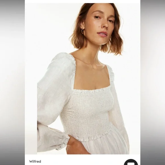 NWT M Wilfred New Tempest Linen Dress ecru - Picture 4 of 6